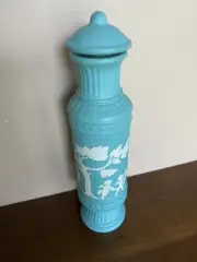 Vintage Avon Blue Wedgewood Grecian Perfume Cologne Bottle With Cologne