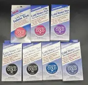 Lot Of 7 Dylon Cold Water Fabric & Crafts Dye Vintage New Old Stock Black