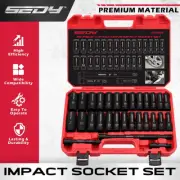 SEDY 29Pcs 1/2" Drive Deep Impact Socket Set SAE Metric Extension Bar CR-V