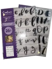 Crafters Companion Brush Alphabet Upper & Lowercase. Acrylic Stamp Sets ~ NIP