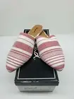 Qupid Swirl 126 Flat Red/White Women's Slip On Mule Loafers Size 7