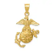 14k Yellow Gold U.S. Marine Pendant