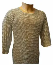 Medieval Aluminium Chain Mail Armor Butted Haubergeon Chainmail Reenactment LARP