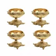 Set of 8 Brass Diya Turtle Shape Lamp Worship Pooja Decor