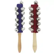 2Pcs Hand Sleigh Bells Handle Shaker 21 Bells Percussion Instrument