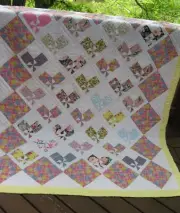 Patchwork Mardi Gras Pinwheel Butterfly Hearts Quilt, Handmade, 60" x 72"