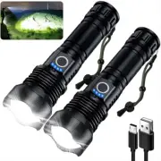 Rechargeable Flashlights 990,000 High Lumens - 2 Pack, Super Bright 12 Hours ...