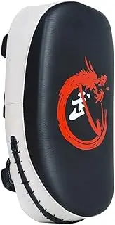 PU Leather Boxing Target Paddles Non Slip Handle Boxing MMA Target Pads Curved Kick Shield Adjustable Strap Foot Kicking Pad for Boxing MMA Muay Thai