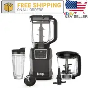 Ninja Kitchen System Auto IQ Boost 7 Speed Blender Multiple Attachments Cup Lid