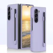 [HOULEE] for Samsung Galaxy Z Fold 4 Case with S Pen & Pen Holder Skin Friendly Full Protective PC Folding Shockproof Z Fold 4 Phone Case Wireless Charging Cover Case for Galaxy Z Fold 4 - Purpel