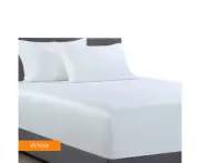 Sheets 400 Thread Count Bamboo Cotton 1 Fitted Sheet With 2 Pillowcases Double