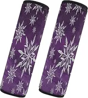 Car Seat Belt Pads 2 Pcs Soft Seat Belt Shoulder Strap Covers Pad Camera Bag Strap Cover Car Accessories for Adults Youth Kids S Snowflake Gradient Purple Background