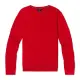 【Tommy Hilfiger】TOMMY 經典圓領Logo麻花針織毛衣 上衣-女-紅色(平輸品)