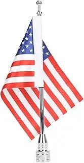 E-Most Adjustable 6'' x 9'' American Flag + Flagpole Mount Luggage Rack/Fender For Harley Davidson Honda Goldwing CB VTX CBR Yamaha