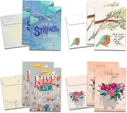 Tree-Free Greetings 8 Pack Card Assortment with Matching Envelopes, Eco Friendly, Made in USA, 100% Recycled Paper, 5 x 7 Inches, Strength and Support (GA54312)