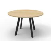 RAPIDLINE ETERNITY ROUND MEETING TABLE 900mm Diameter x H730mm Natural Oak Top Black Frame
