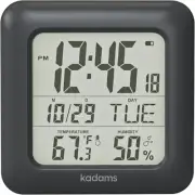 KADAMS Bathroom Digital Clock: Stylish LCD Timepiece with Timer, Water-Resistanc
