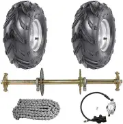 810mm Go Kart Rear Axle Kit + 7" Wheels + Brake Assembly 428 Sprocket ATV Bike