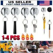 4xHeavy Duty Retractable Pencil Holder Portable Universal Pen Cord with Key Ring