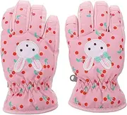 [Milisten] Ski Gloves Plush Fingerless Glove Ski Gloves Boys Winter Gloves Men Thick Winter Gloves Snow Boots Fingerless Gloves Ski Socks Mittens Cotton Red