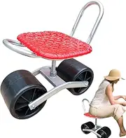 Garden Chair with Wheels, Rolling Garden Chair - 360 Degree Rotating Garden Seat Adjustable Height - Wheels, Garden Seats for Seniors, Gardening