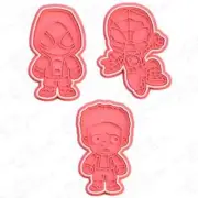 Spiderman Set - Cookie cutter and embosser stamp set ALL 3 designs