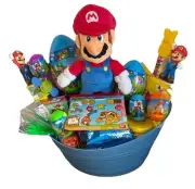 Super Mario Easter Basket, Toys, Jelly Beans, Plush, Figure, Car, Candy, & Eggs