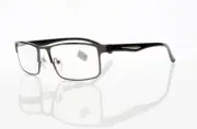 Mens Black Rectangle Frame Metal Reading Glasses Vintage Nerd Geek +1.00 ~ +4.00