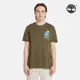 Timberland 男款綠色印花短袖T恤|A2KB6A58