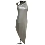 DONNA KARAN x REVOLVE Asymmetrical Dress Silver Size XS