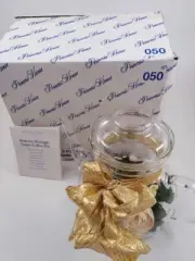Princess House 050 Heritage Crystal Glass Teapot Coffee Pot Infuser Flowers NIB