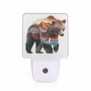 Nightlight - Mountain Bear Custom LED Dusk to Dawn Night Light, Home Decor, Wall