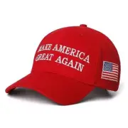 MAGA Hat Trump 2024,Big Embroidered Make America One Size Maga and Flag Red