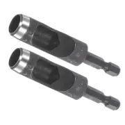 2pcs Leather Hole Punch Tool 7/16" 1/4 Shank Drill Bit Carbon Steel Hollow Punch