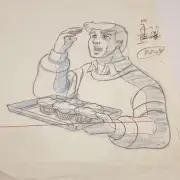 Alvin And The Chipmunks Original Production Animation Drawing Pastry Bakery
