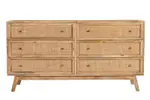 [Sleeping Giant] Tulum Mango Wood and Rattan Dresser - 6 Drawer