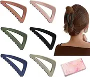 Medium Hair Clips for Women Girls - Strong Hold Matte Jaw Clips, Triangle Hair Clamps for Thin/Medium/Thick Hair With Gift Box (Pastel Color)