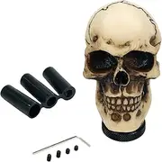 Modengzhe Resin Skull Gear Shift Knob, Crack Pattern Skull Shape Decorative Gear Universal Manual Shifter Knob for Car Modification