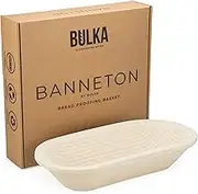 Large Oval 1kg Waffle Banneton Bread Proofing Basket Pressed Wood Pulp, Sourdough Proofing Basket – Non-Stick Brotform Sourdough Bread Baking Supplies, Made in Germany.