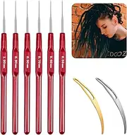 8pcs Crochet Needles for Dreads, 6 Sizes Dreadlock Crochet Hook Hair Tool and 2 Hair Locking Tools, Needle Hooks Dreadlock Kit for Braid Dreadlocks(0.5mm-1.0mm)