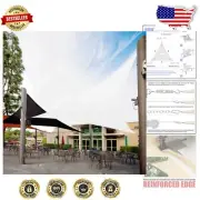 14' White Outdoor Triangle Shade Sail Canopy - 95% UV Protection & Waterproof