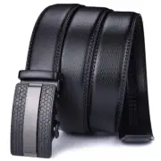 Men's Automatic Buckle Dress Belt Genuine Ratchet Leather Waistband Jeans Gift
