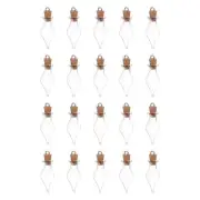 20pcs Mini Glass Bottles with Cork Single Point Shape with Ring