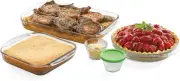 Baker'S Basics 7-Piece Glass Casserole and Bakeware Set with 4 Lids