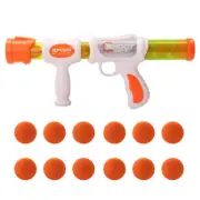 Kids Stuff Air Popper Pump Shooter 12 Soft Foam Balls Multicolor Ages 4+ and Up