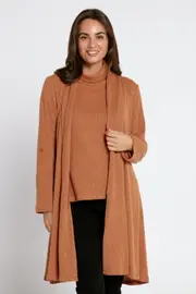 Barbi Rib Knit Cardy - Mandarin