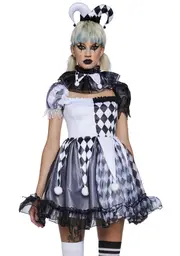 [Trickz N' Treatz] Pinwheel Fantasy Jester Costume - Black