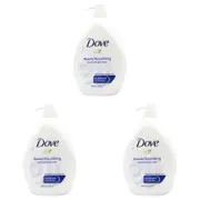 3x Dove 1000ml Body Wash Liquid Bath Soap Nutrium Moisture Beauty Nourishing