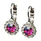 Mariana Earrings Sassy Fuchsia & Silk Austrian Crystals My Treasures Coll.