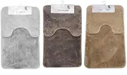 LYLAC BATHMAT Set of 2, Bath Rug 48X78CM & U Shaped Toilet Mat 48X40CM 4COLS